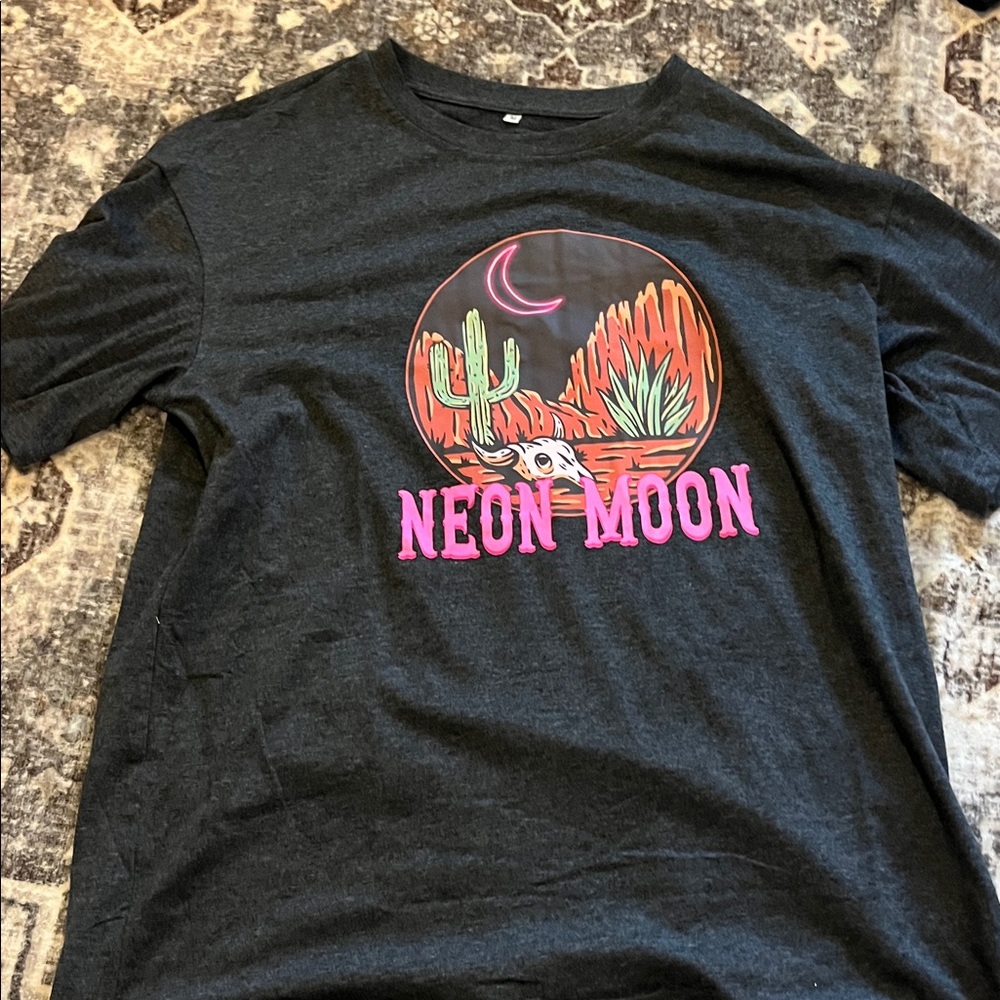 Amazon Black Graphic Tee with Neon Design